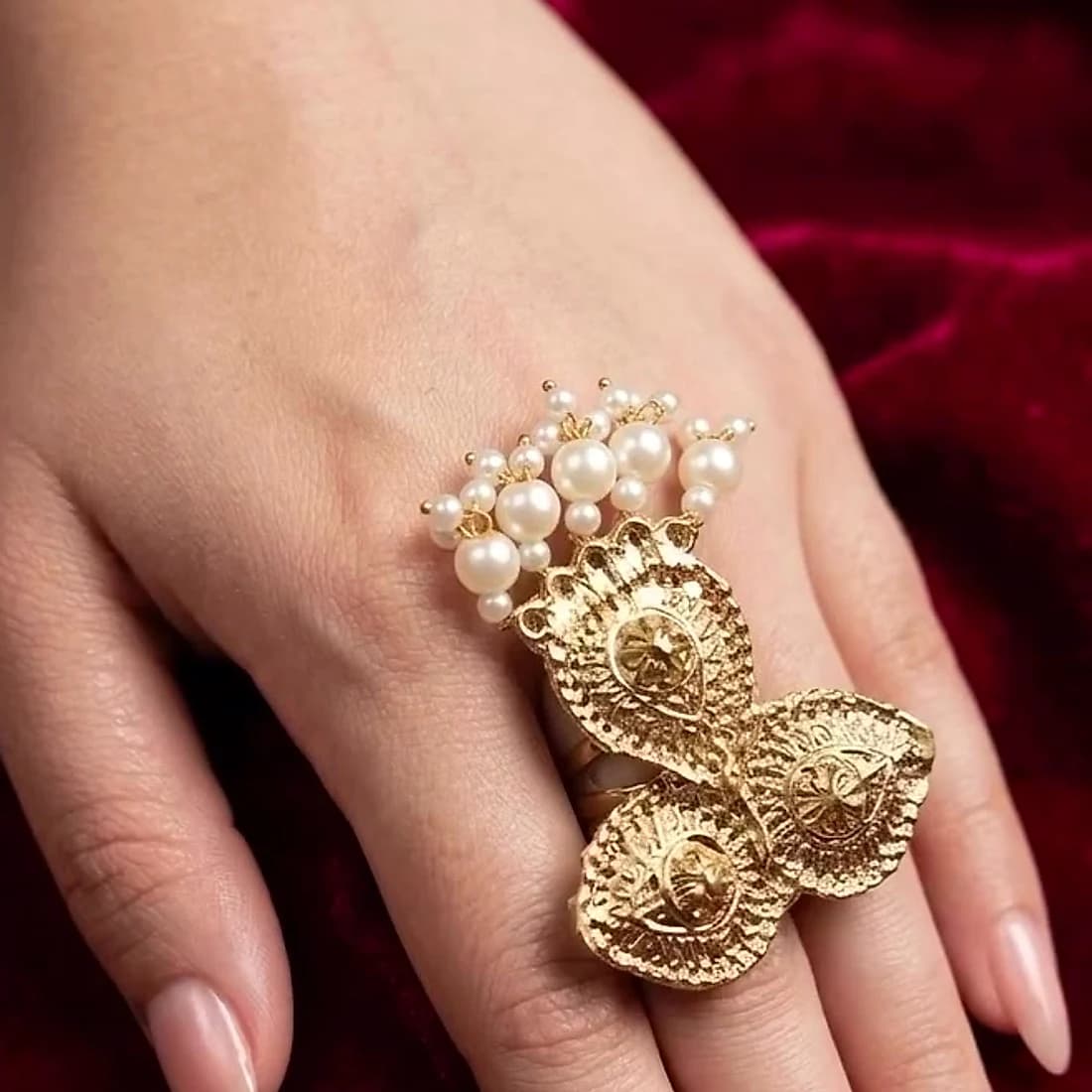 Gulposh Pearl Statement Ring
